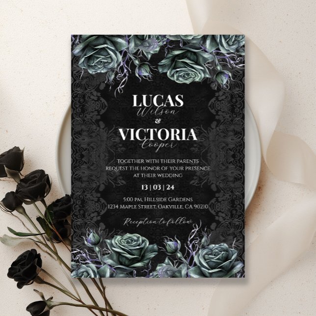 Victorian Floral Gothic Wedding invitation (Creator Uploaded)