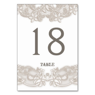 Victorian Floral Lace Design White Table Card