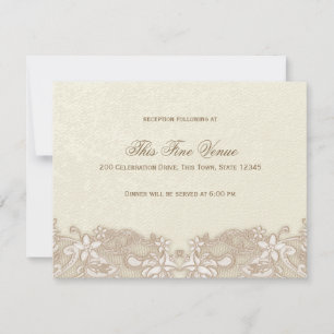 Victorian Floral Lace Reception Card