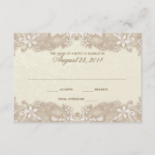 Victorian Floral Lace Response Card