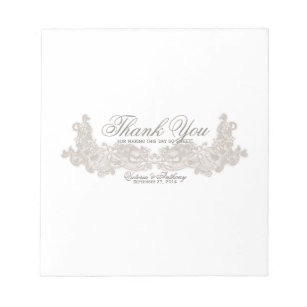 Victorian Floral Lace White Design Candy Bar Wrap Notepad