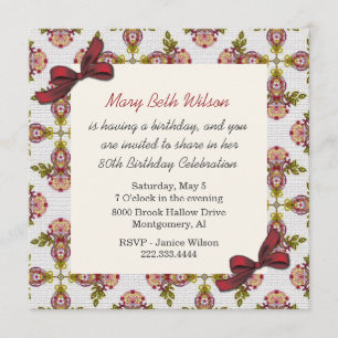 Victorian Floral Ladies Birthday Invitation