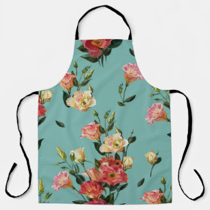 Victorian Floral Lisianthus Watercolor Pattern Apron