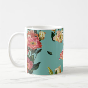 Victorian Floral Lisianthus Watercolor Pattern Coffee Mug
