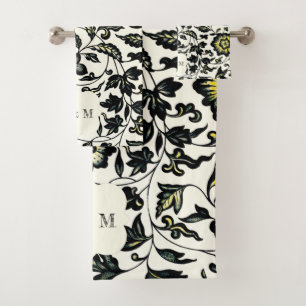 Victorian Floral Ornament Pattern Bath Towel Set