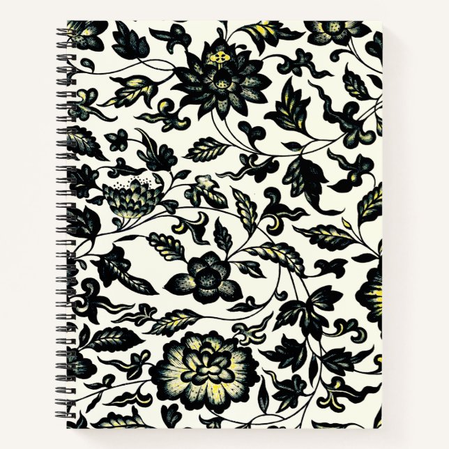  Victorian Floral Ornament Pattern Notebook (Front)