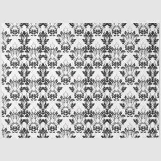 Victorian Floral Pattern Seamless Black White Tissue Paper