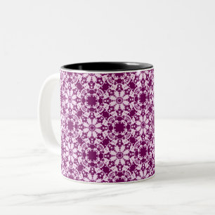 victorian floral pattern Two-Tone coffee mug