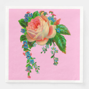 Victorian floral print napkin