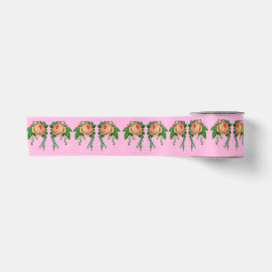 Victorian floral print satin ribbon
