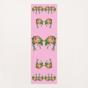 Victorian floral print yoga mat