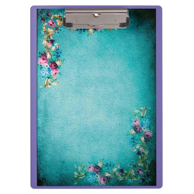 Victorian floral rose flowers elegant clipboard (Front)