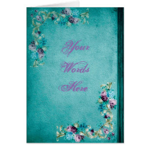 Victorian floral rose flowers elegant teal texture