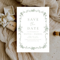 Victorian Floral Sage Green French Wedding