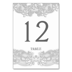 Victorian Floral Silver Grey Table Card