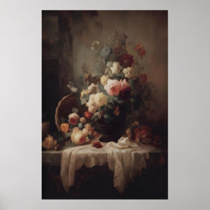 Victorian Floral Still Life Printable Romantic Poster