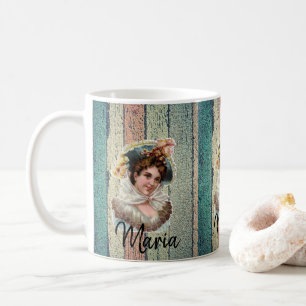 Victorian Floral Stripe Mug