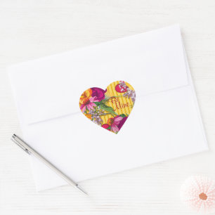 Victorian Floral Valentine Heart Sticker