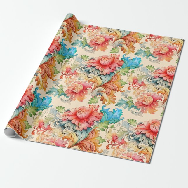 Victorian Floral   Wrapping Paper (Unrolled)