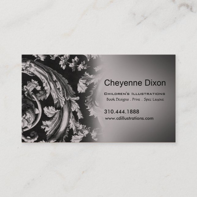 Victorian Flourish custom designer business card (Front)