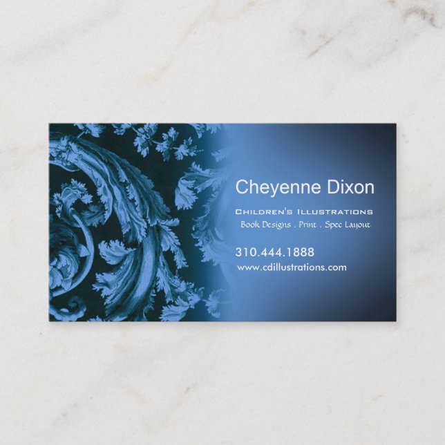 Victorian Flourish custom designer business card (Front)
