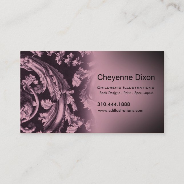 Victorian Flourish custom designer business card (Front)