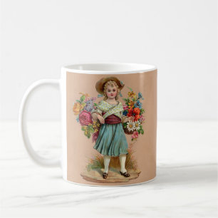 Victorian flower girl coffee mug