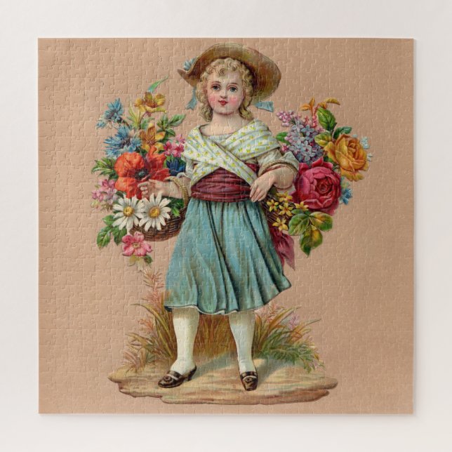 Victorian flower girl jigsaw puzzle (Vertical)
