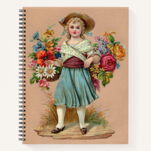 Victorian flower girl notebook