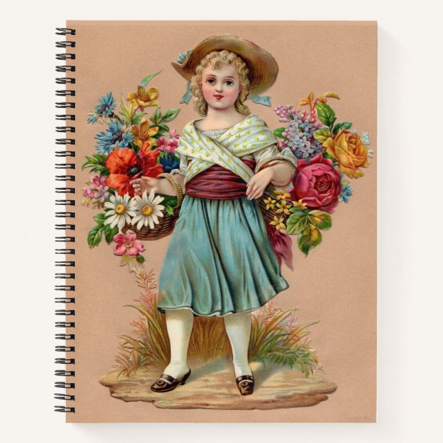 Victorian flower girl notebook (Front)