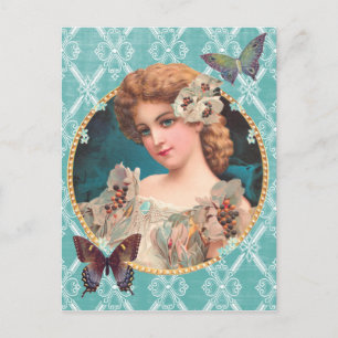 Victorian Flower Girl Postcard