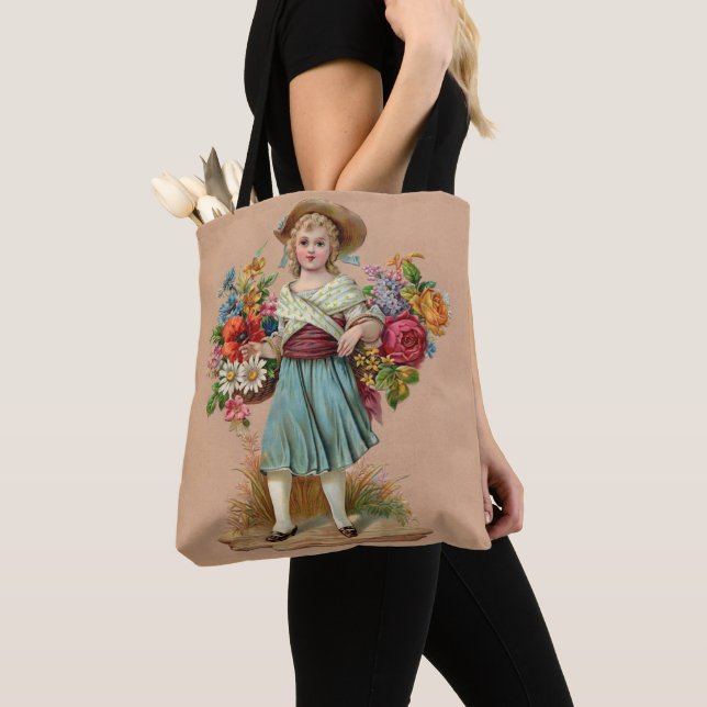 Victorian flower girl tote bag (Close Up)