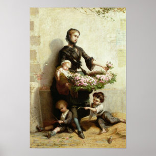 Victorian Flower Seller Poster