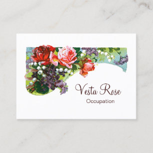 Victorian Flowers PAPER/COLOR/SHAPE/SIZE OPTIONS - Business Card