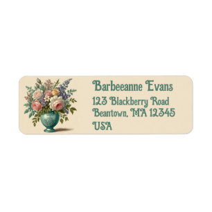 Victorian Flowers Return Address Label