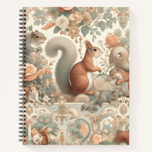 Victorian Forest Squirrel Tapestry Notebook