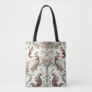Victorian Forest Squirrel Tapestry Tote Bag