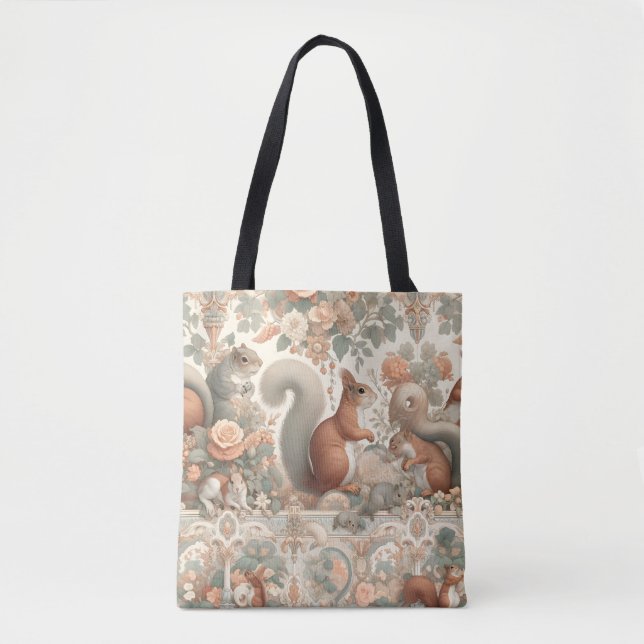 Victorian Forest Squirrel Tapestry  Tote Bag (Front)