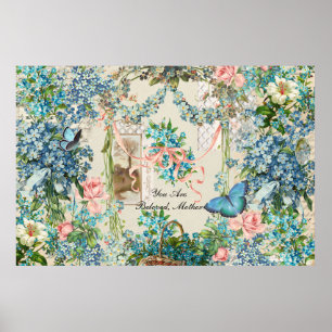 Victorian Forget-Me-Not Mother's Day Collage Poster