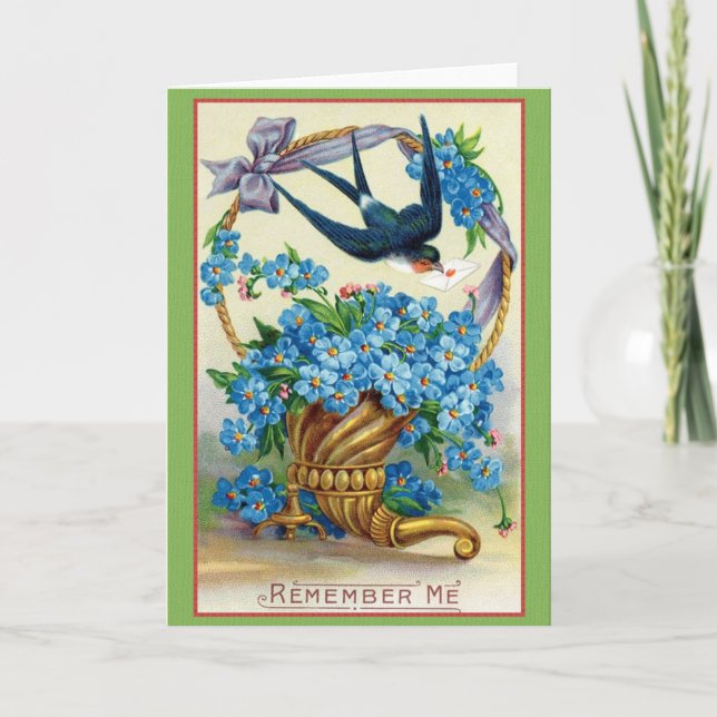 Victorian Forget Me Not Note Card (Front)