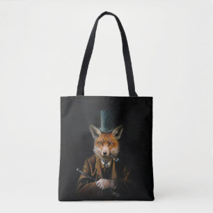Victorian Fox All Over Print Tote Bag