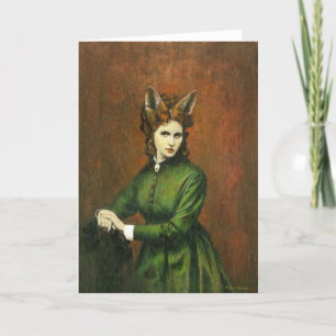 Victorian Fox Lady Greeting Card