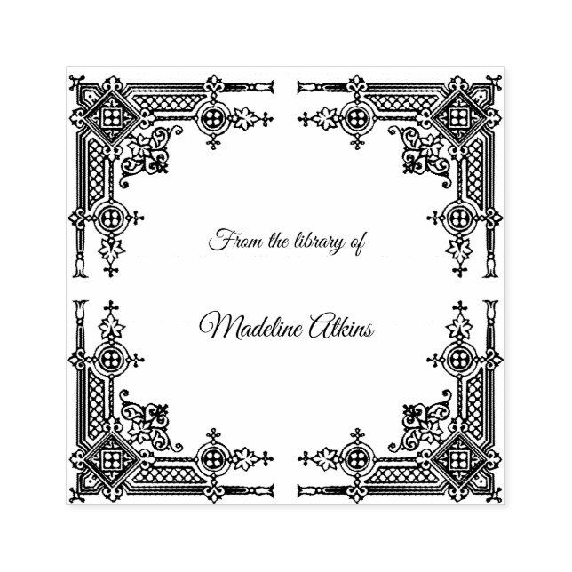 Victorian Frame Bookplate  From the Library of Rubber Stamp (Imprint)