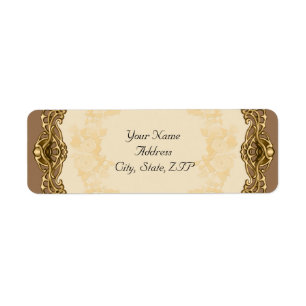 Victorian Frame in Gold Wedding Return Address Label