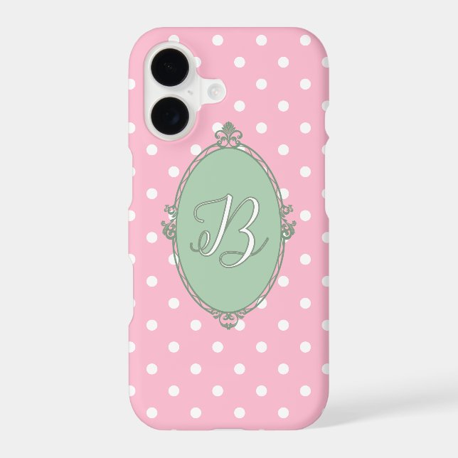 Victorian Frame Rococo and Polka Dots Pink Girly (Back)