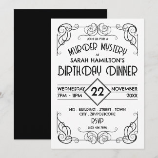 Victorian Framed Era, Murder Mystery Birthday Invitation