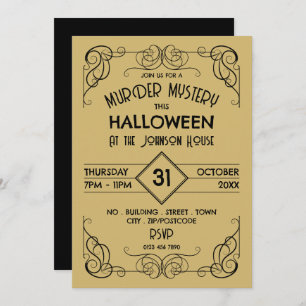 Victorian Framed Era, Murder Mystery Halloween Invitation