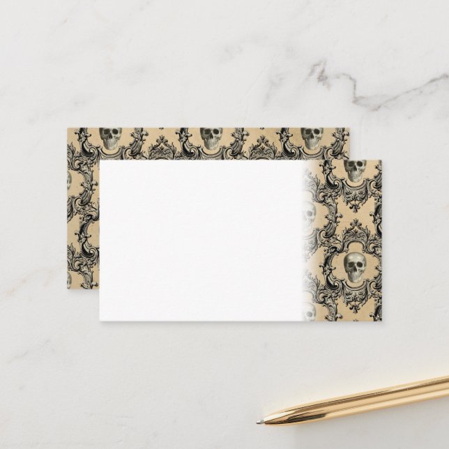 Victorian Framework Skulls Goth Skeleton Gothic Appointment Card (Front/Back In Situ)