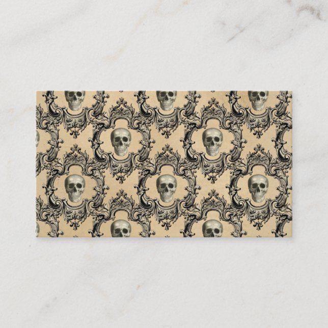 Victorian Framework Skulls Goth Skeleton Gothic Business Card (Front)