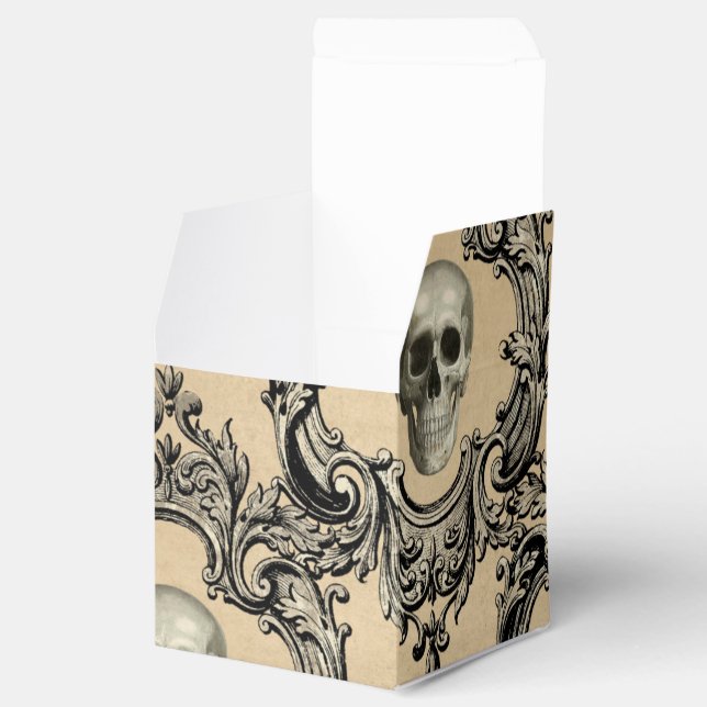 Victorian Framework Skulls Goth Skeleton Gothic Favour Box (Opened)
